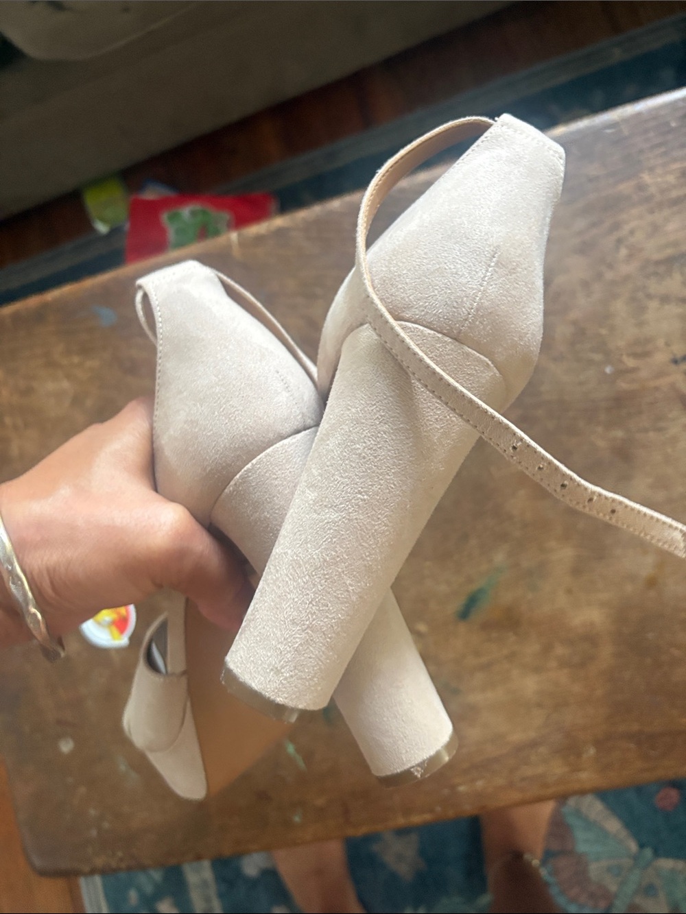 Jessica Simpson Suede Ankle-Strap Platform Sandals - Picture 3 of 4